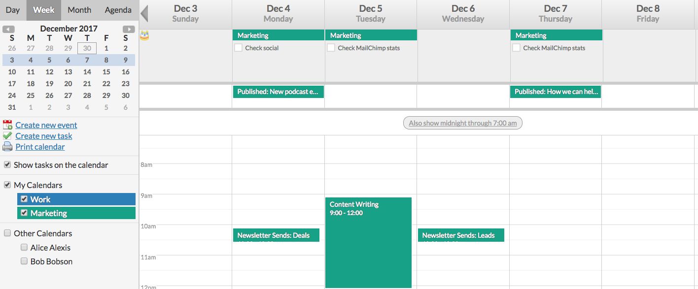 Marketing Calendar