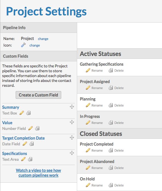 Project pipeline