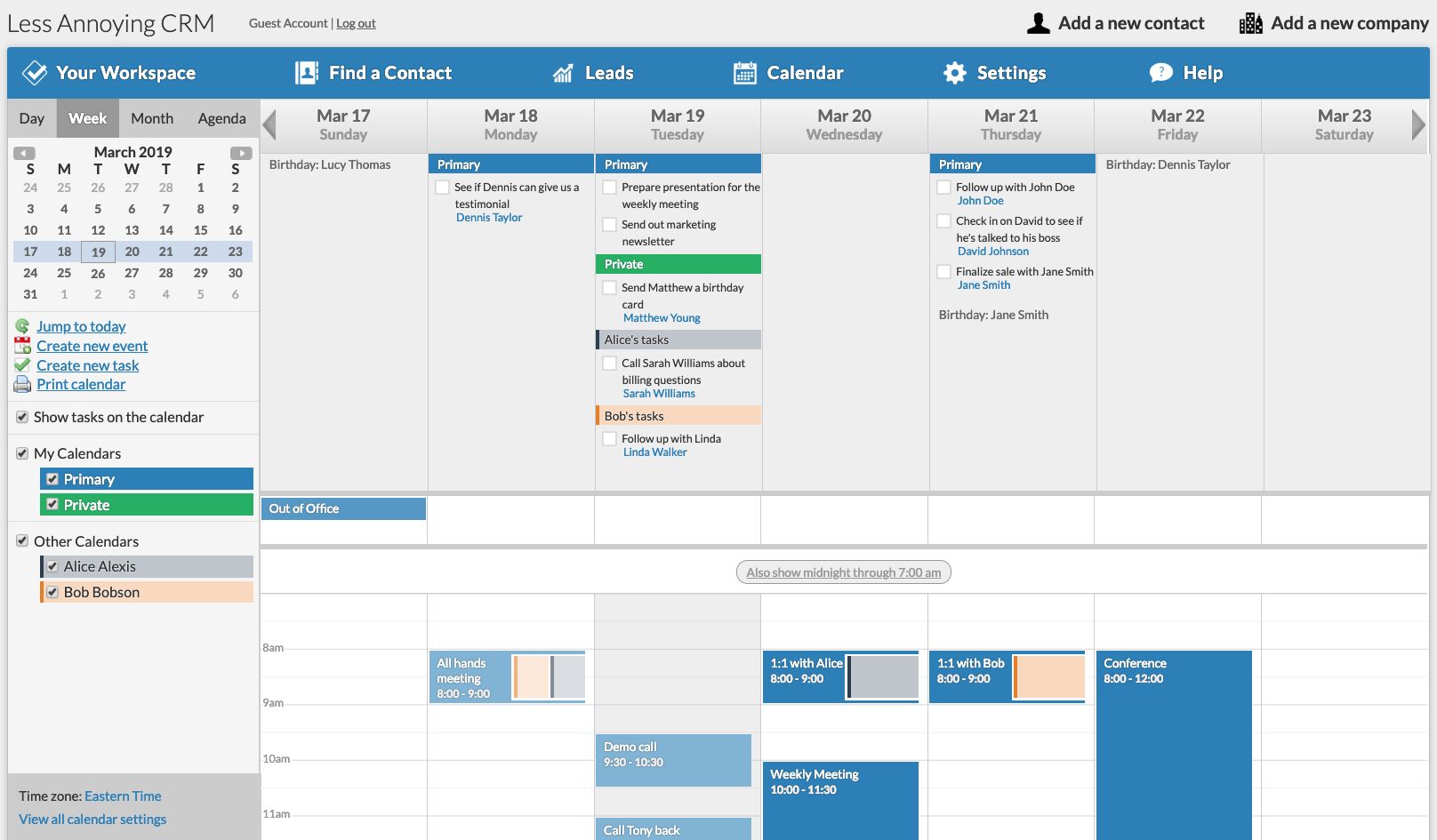 View your calendar and collaborate with colleagues in LACRM's calendar!