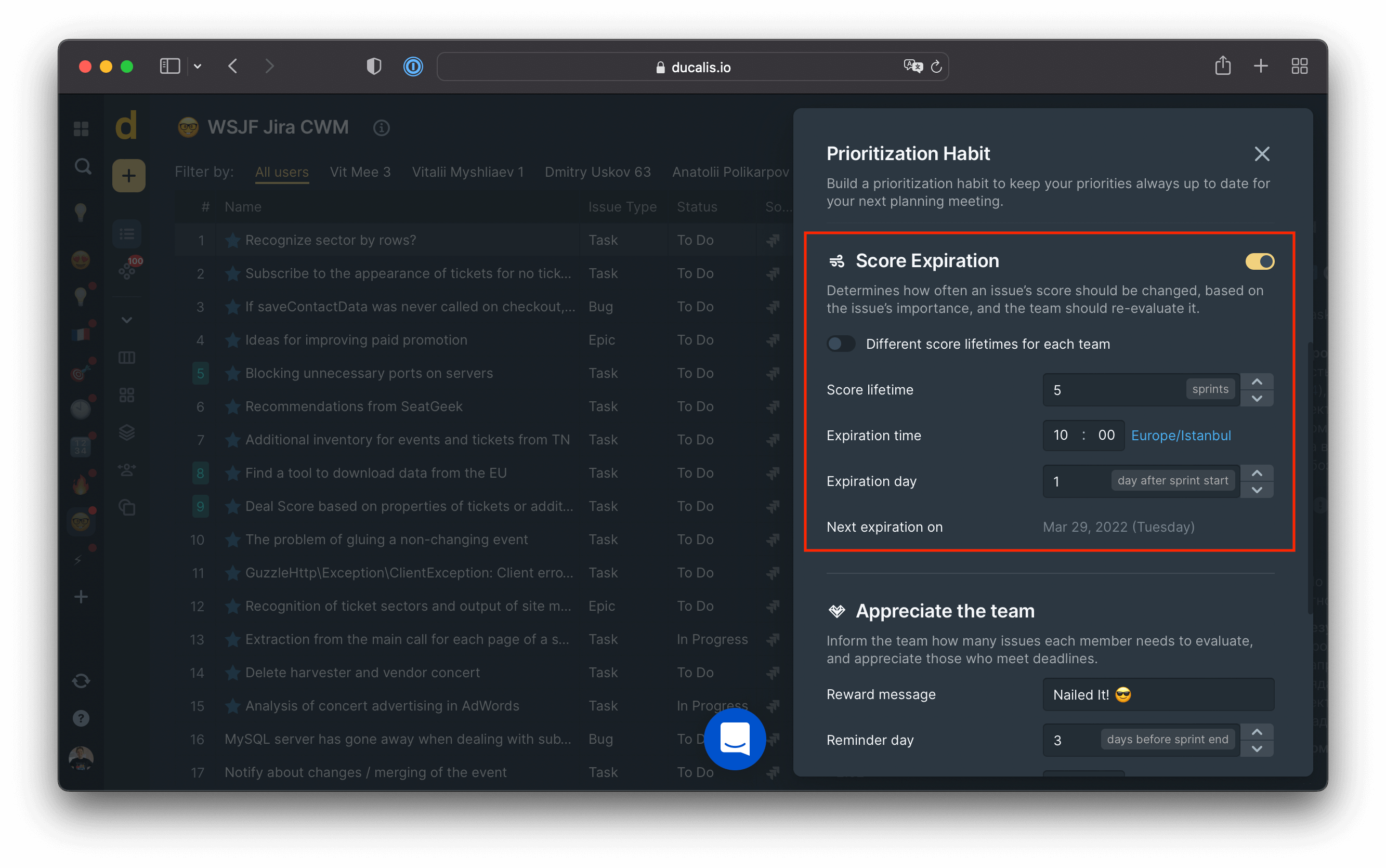 Re-evaluating issues with Score Expiration