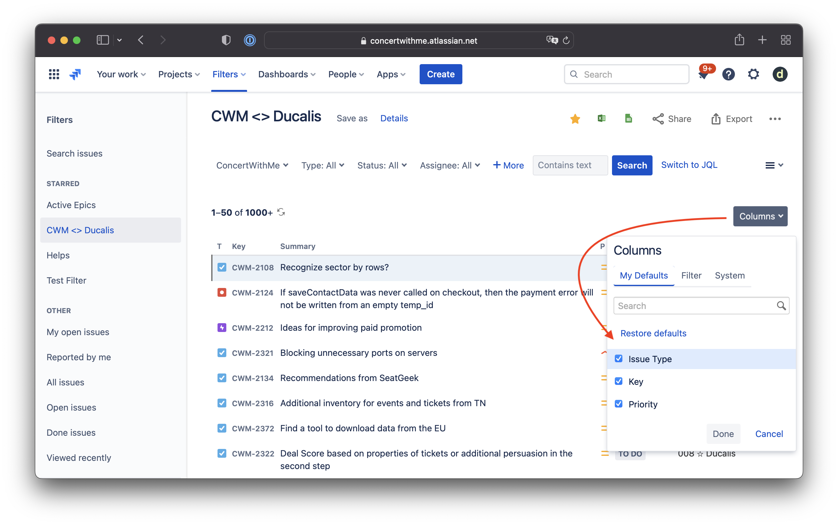 Choose all Jira issues