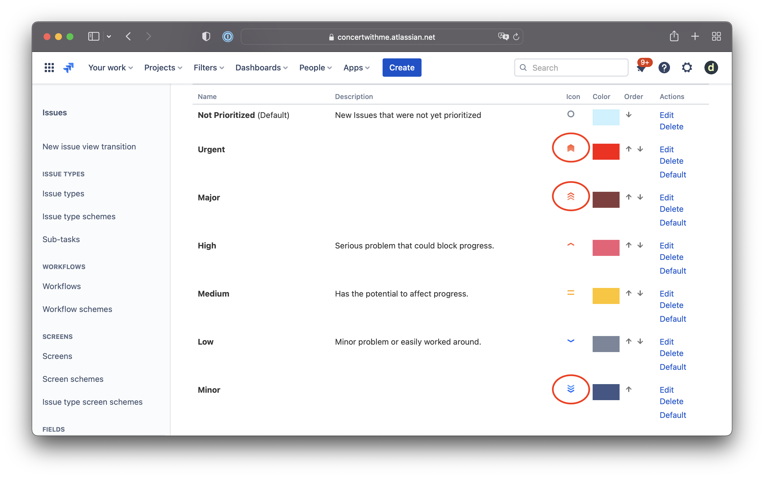 Customized Jira Priority Levels