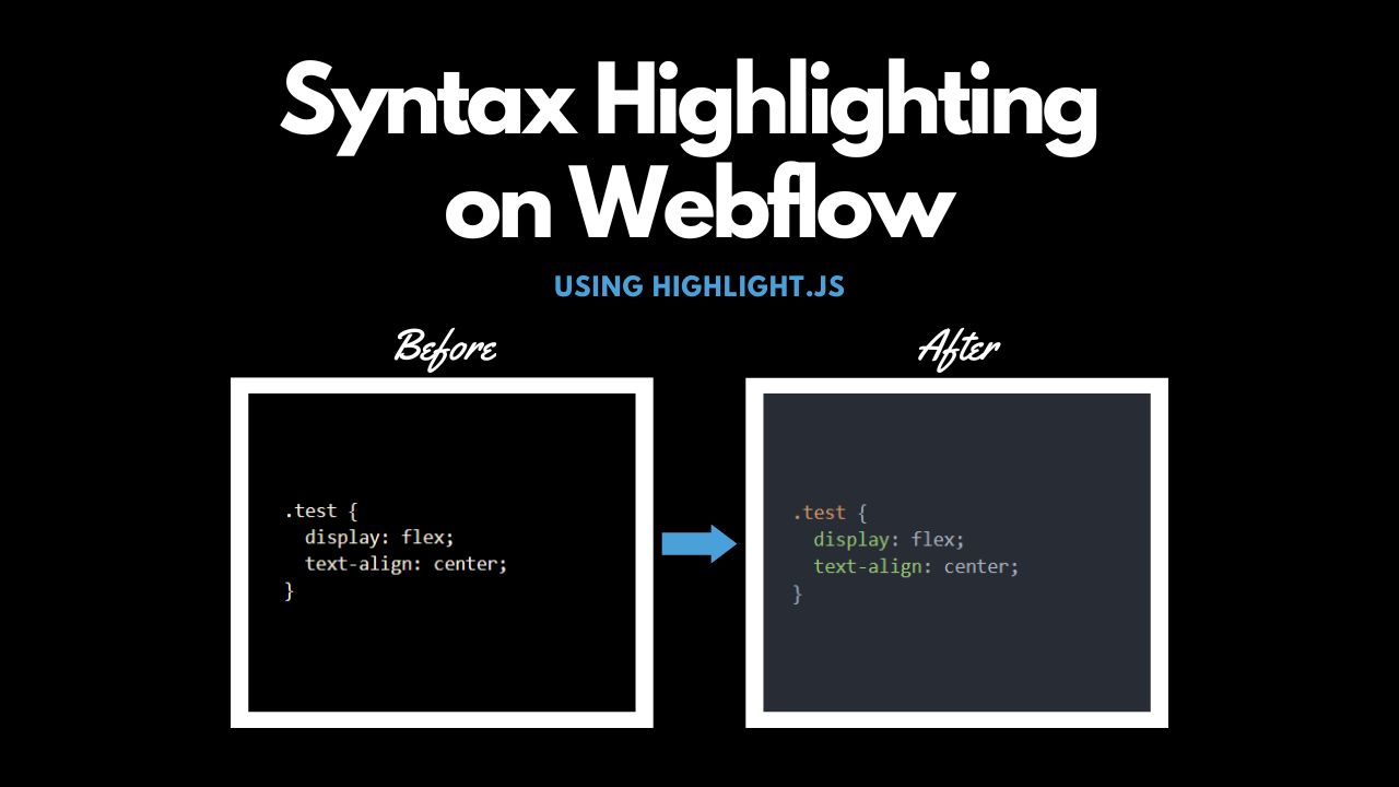 How to Add Syntax Highlighting to Code Blocks on a Webflow Site | HTML ...