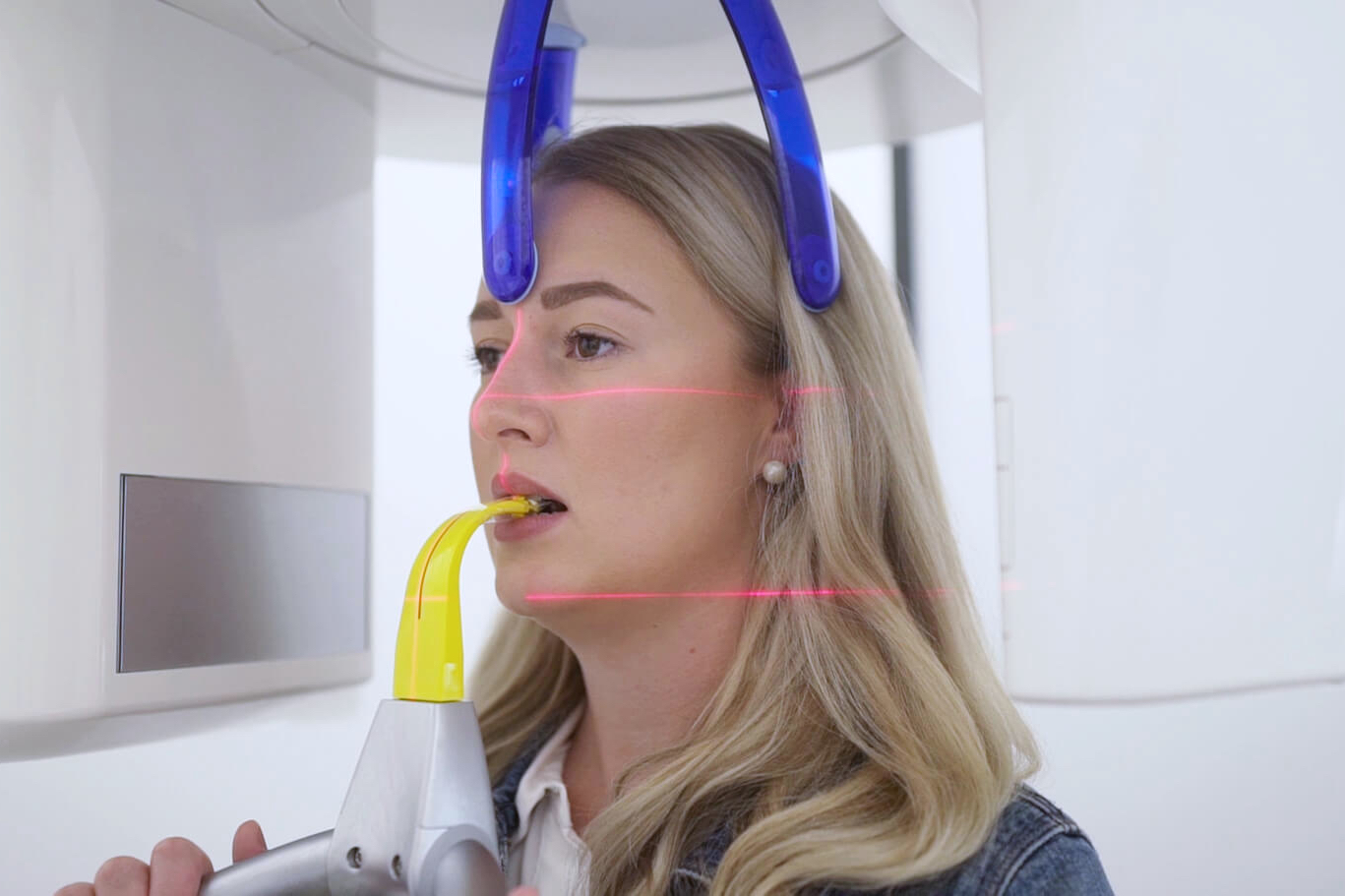 Female patient undergoing 3D mouth scan at le tooth Ascot dental practice