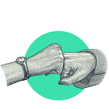 Illustration of two hands fist bumping