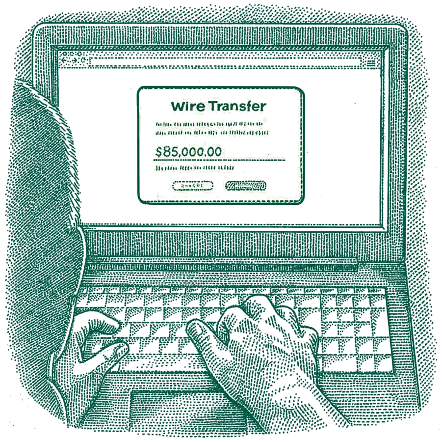 Illustration of someone logging into a laptop