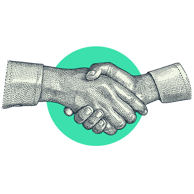 Illustration of hands shaking each other