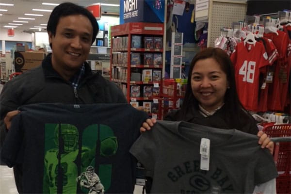Okay, Okay, we Snapchat-ed at Target too as Mary and Mart repped their new Green Bay Packers gear! We think they’ll fit right in!