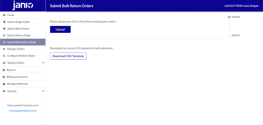 Janio Product Guide: How to Create Return Orders - Janio