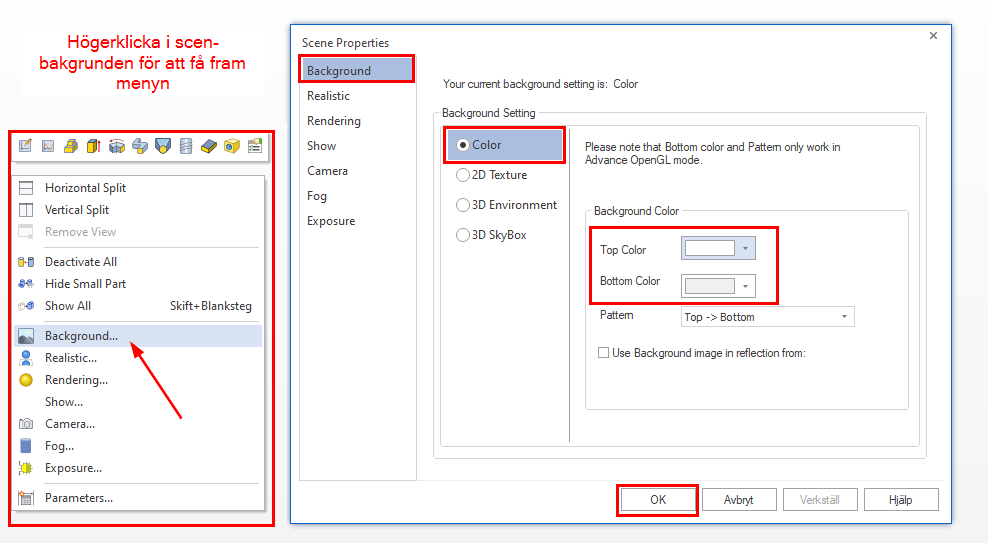 Bakgrunnsinnstillinger