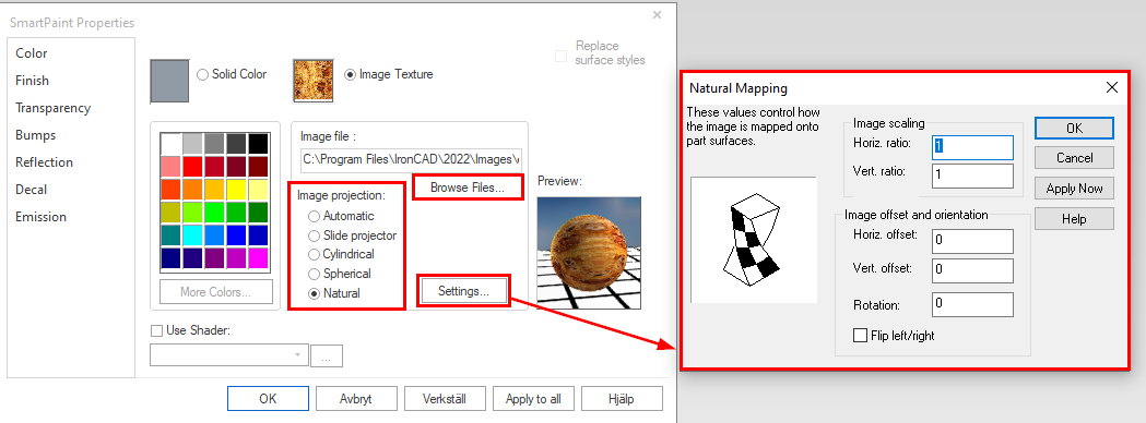 Kartleggingstekstur i ironcad