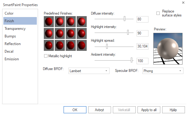 Fullfør Smart Paint IRONCAD