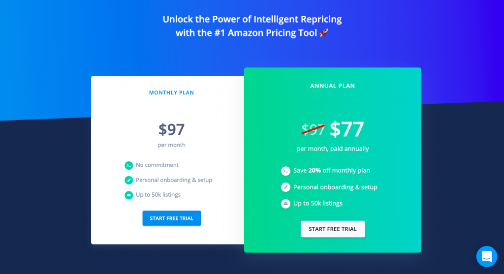 pricing page