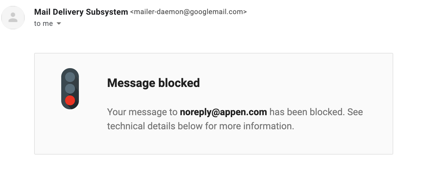 email blocked