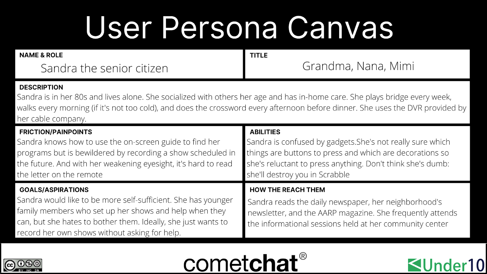 User Persona Example by CometChat & Steve Johnson