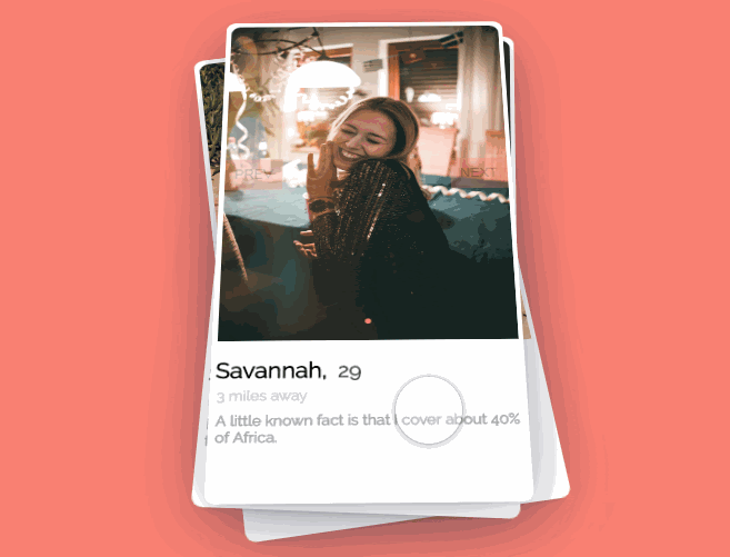 dating app card layout