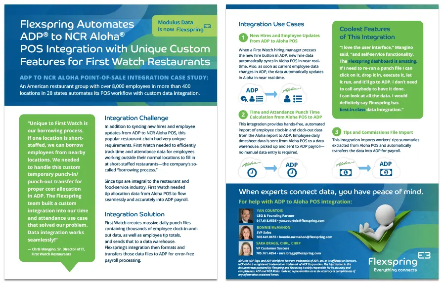 Flexspring Automates ADP® to NCR Aloha® POS Integration with Unique ...