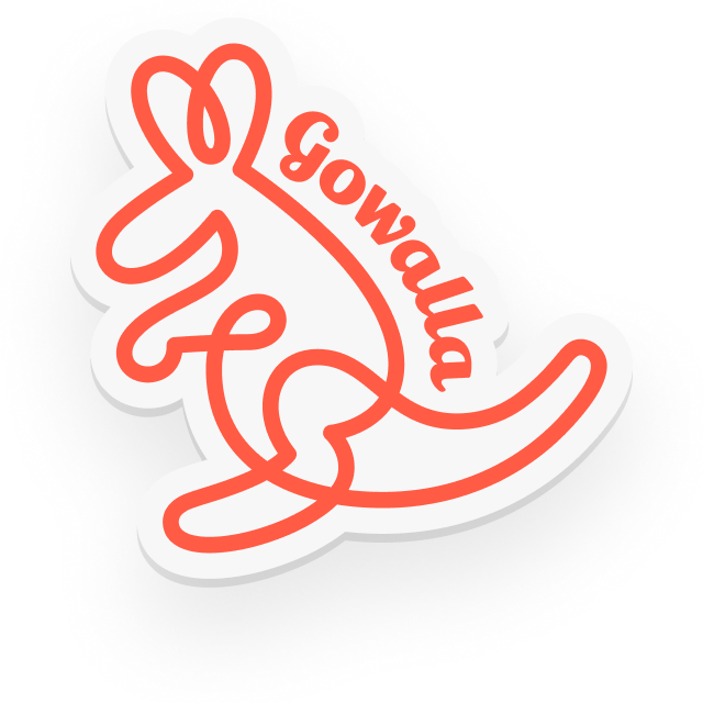 Gowalla wallaby sticker logo