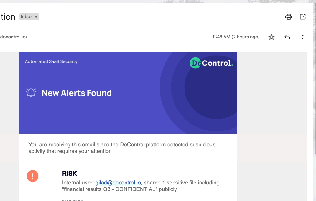 Actionable Alerts Your Dedicated Private Security Team DoControl