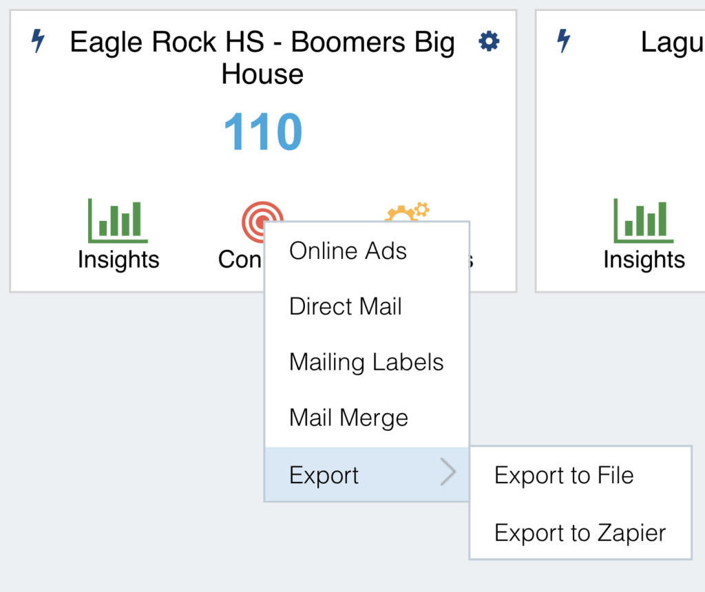 Set up marketing automation for your off market property lists with over 2,000 apps and services integrations using Zapier
