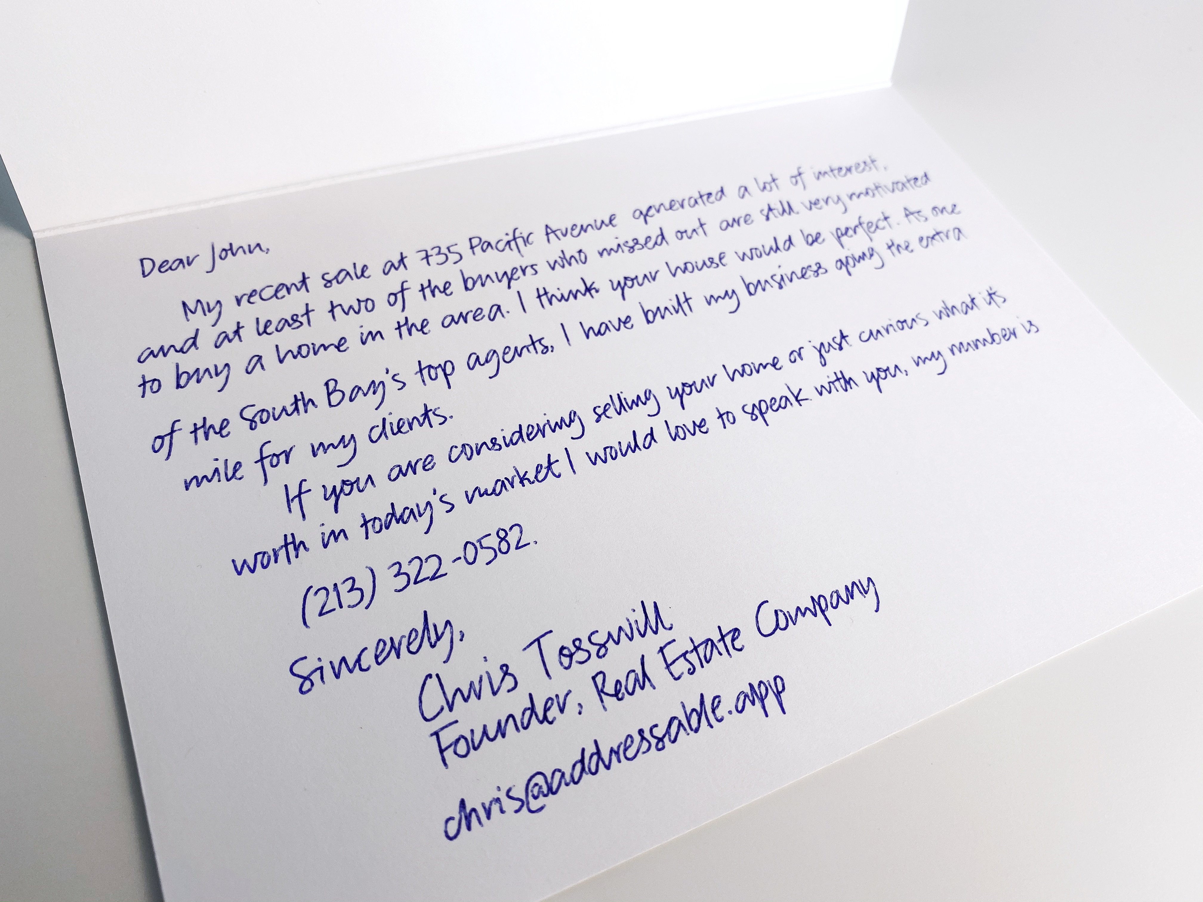 Addressable integration with PropertyRadar - send personal, handwritten notes to turn cold prospects into hot leads
