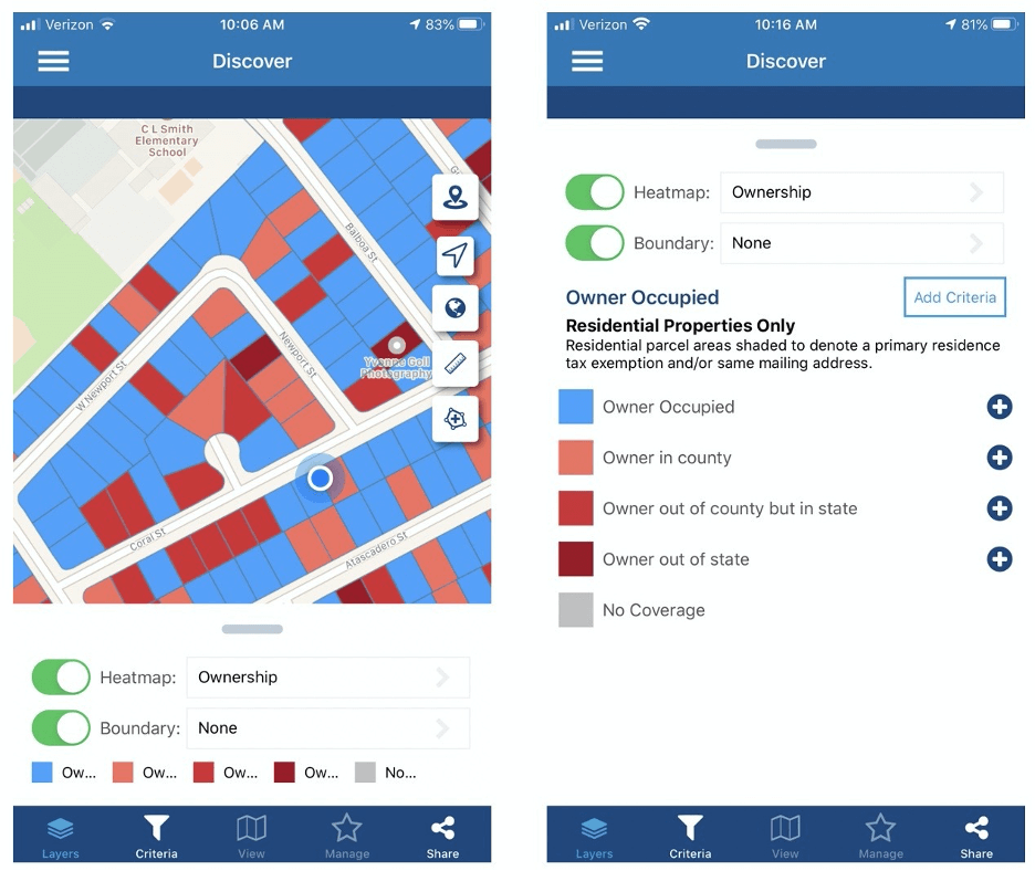 Field sales software mobile app in PropertyRadar
