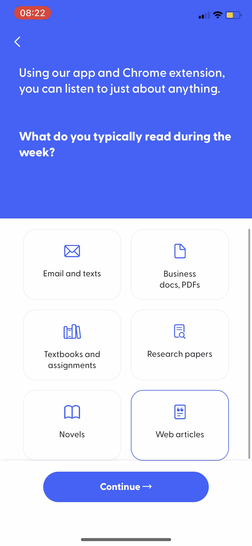 Speechify - Ad Tracking Opt-in flow | App Fuel