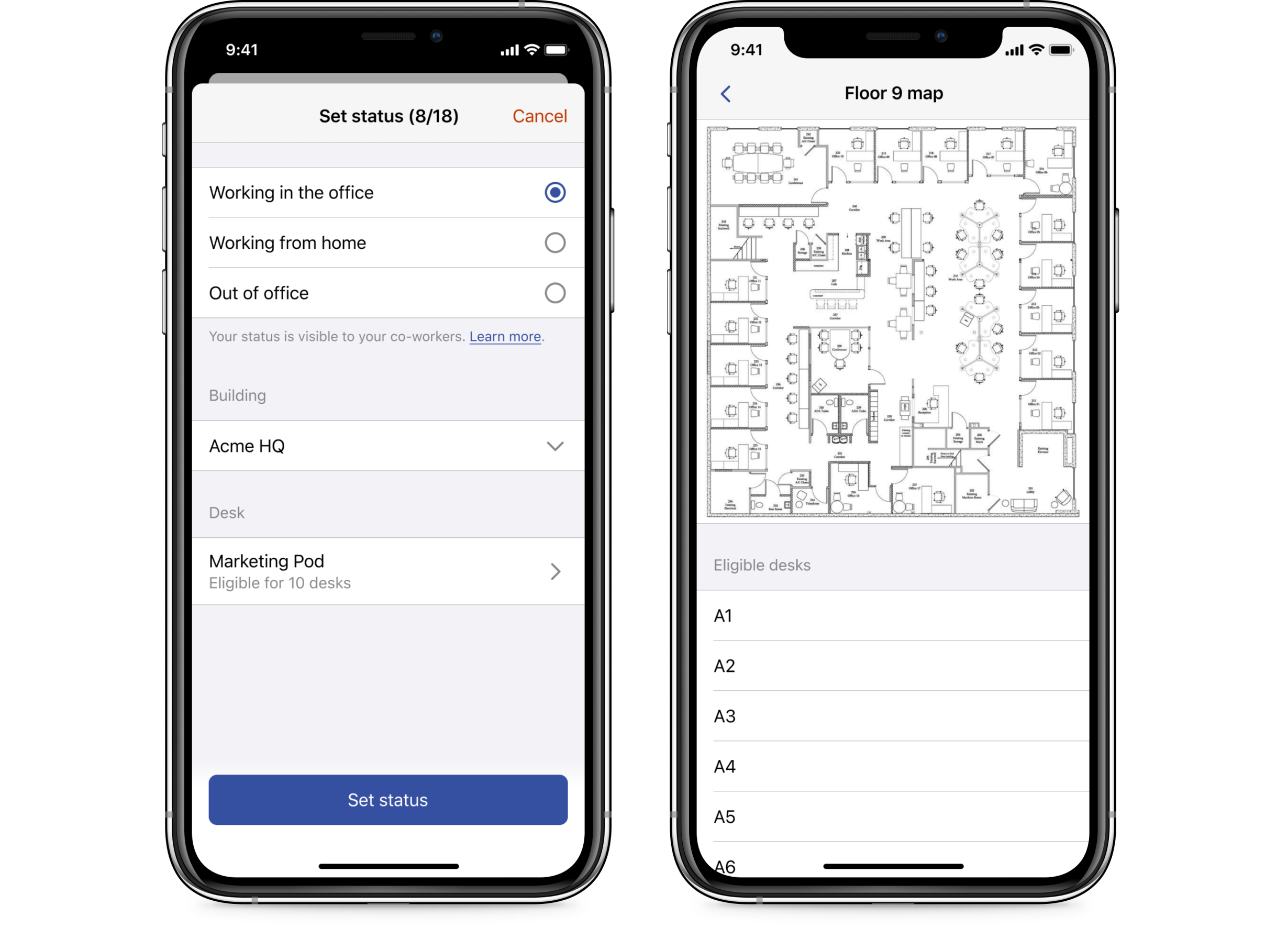 Scoop desk assignments employee app