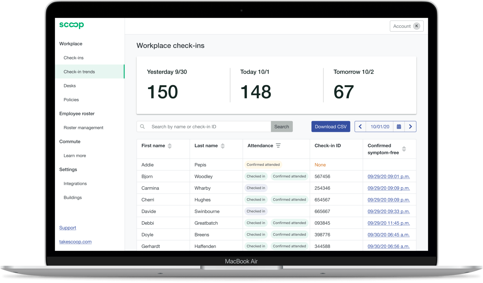 Scoop dashboard overview.