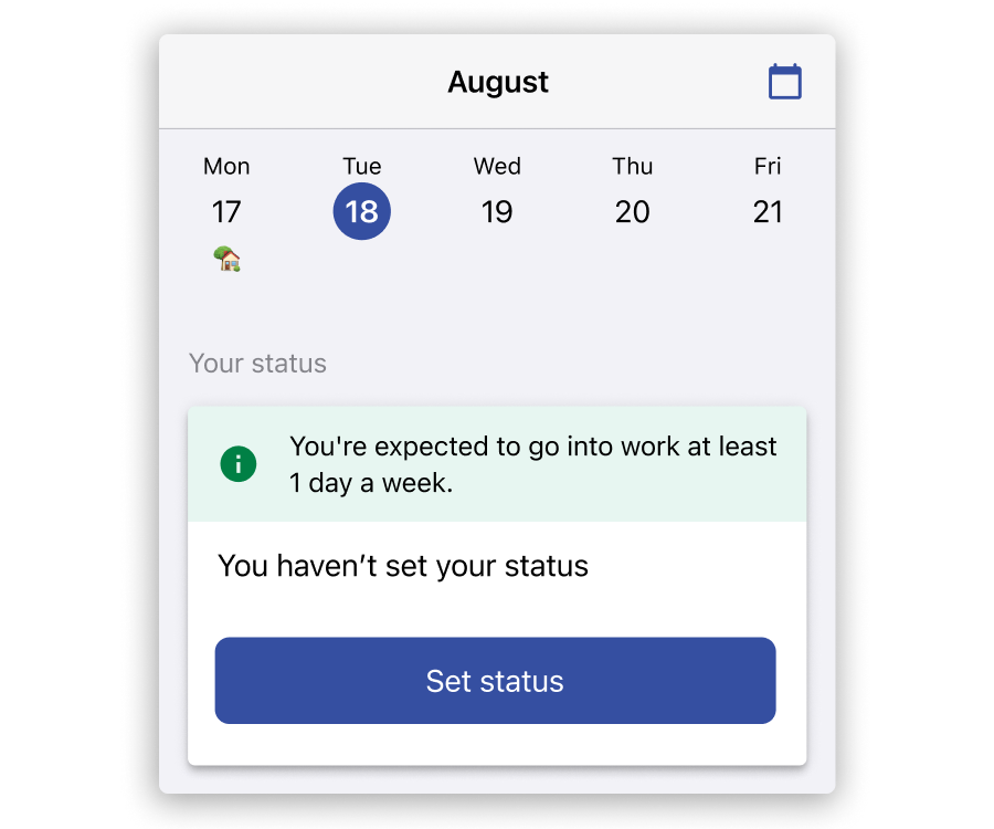 Screenshot of Scoop's mobile apps indicating attendance expectations to employees.