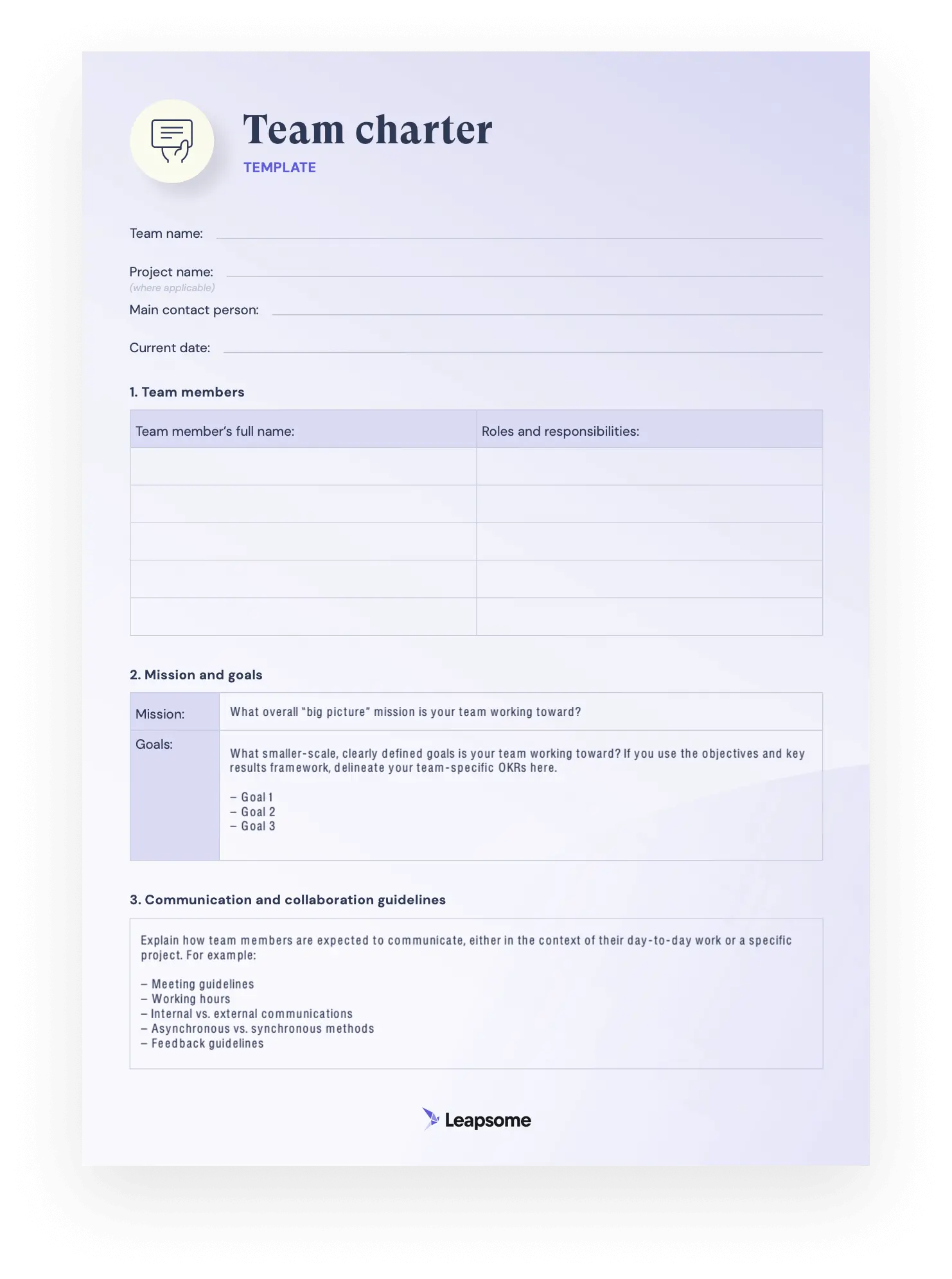 How to Build a Valuable Team Charter (  Free Template)