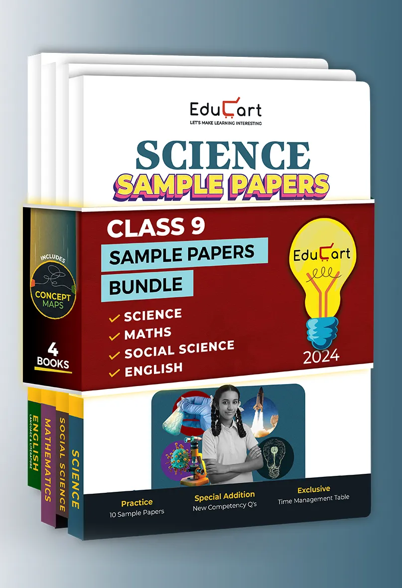 Educart CBSE Class 9 Sample Papers Bundle - Science, Maths, Social Science & English 2023-24 (Introducing Revision Maps and Past Year Papers) 2024