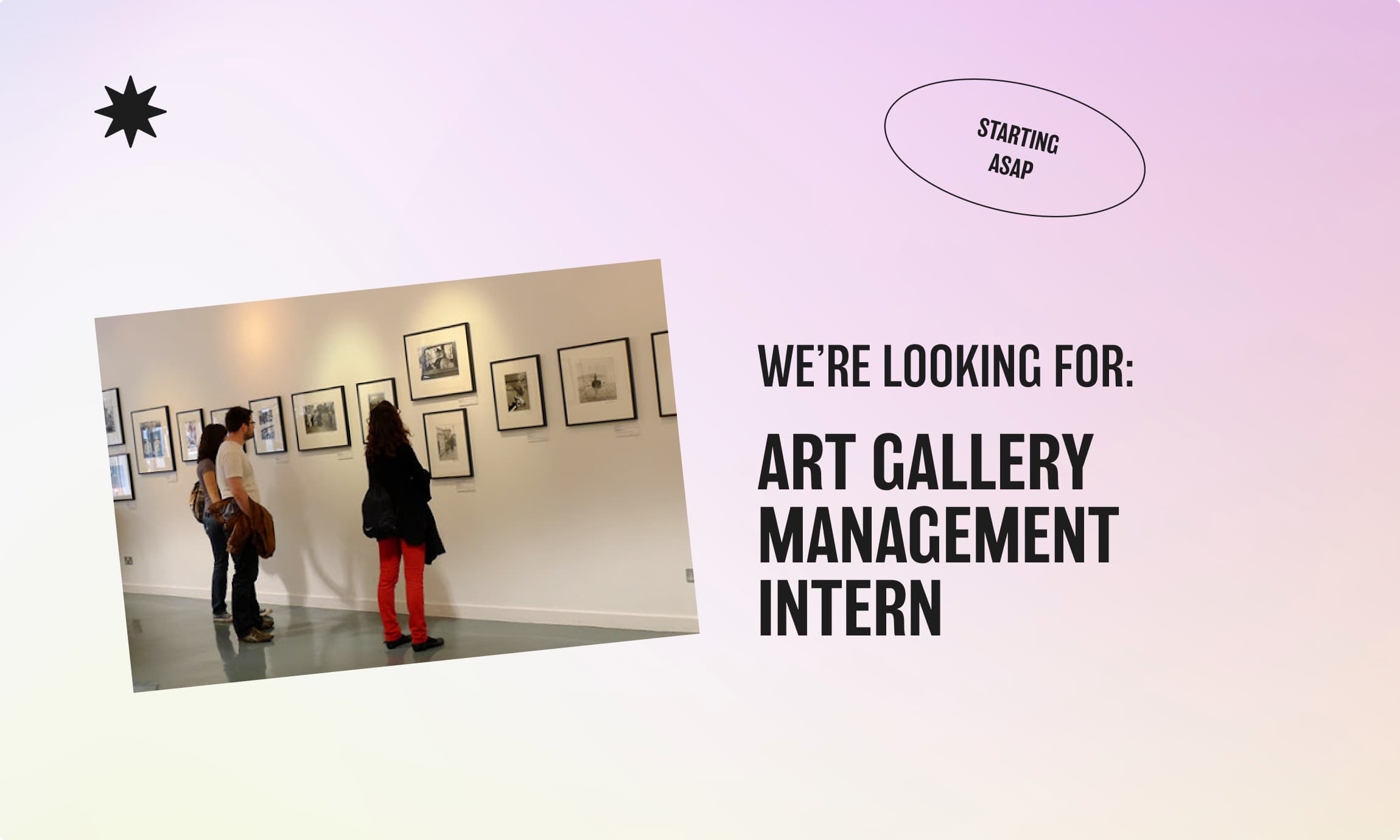 internship offer art gallery management