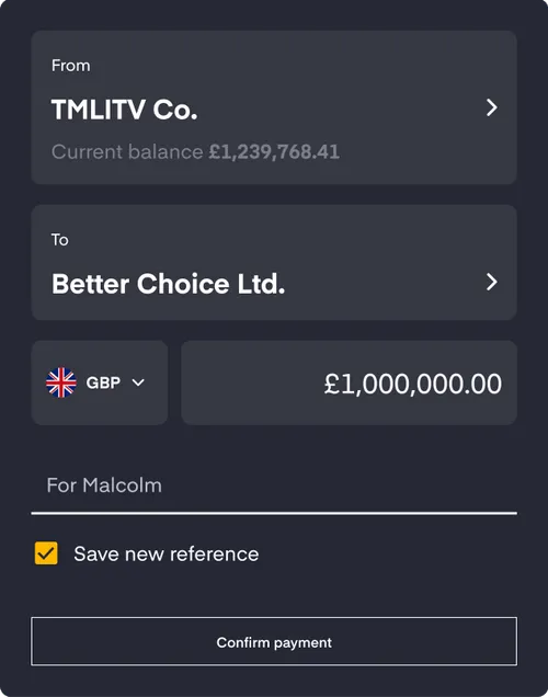 Illustration of Domestic payments widget