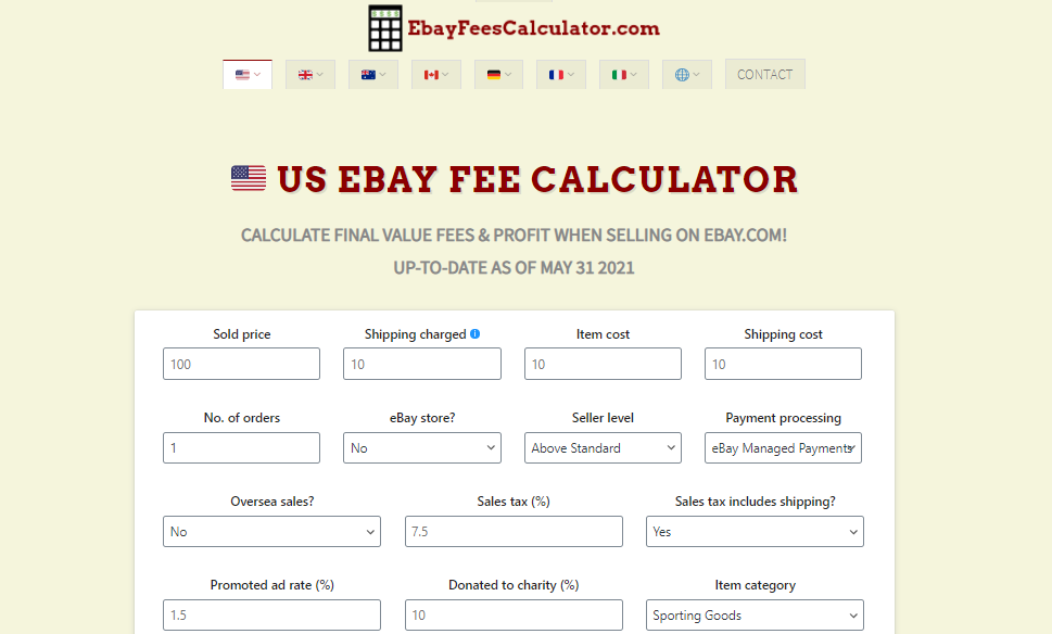 7 Best EBay Fee Calculators 2021 How To Calculate EBay Fees Selling 