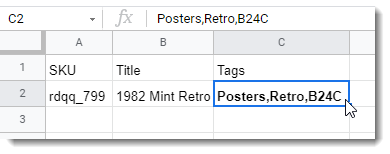 CSV of tags for eBay listings used in 3Dsellers eBay Listings Manager