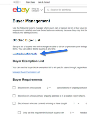 how to block ebay buyer