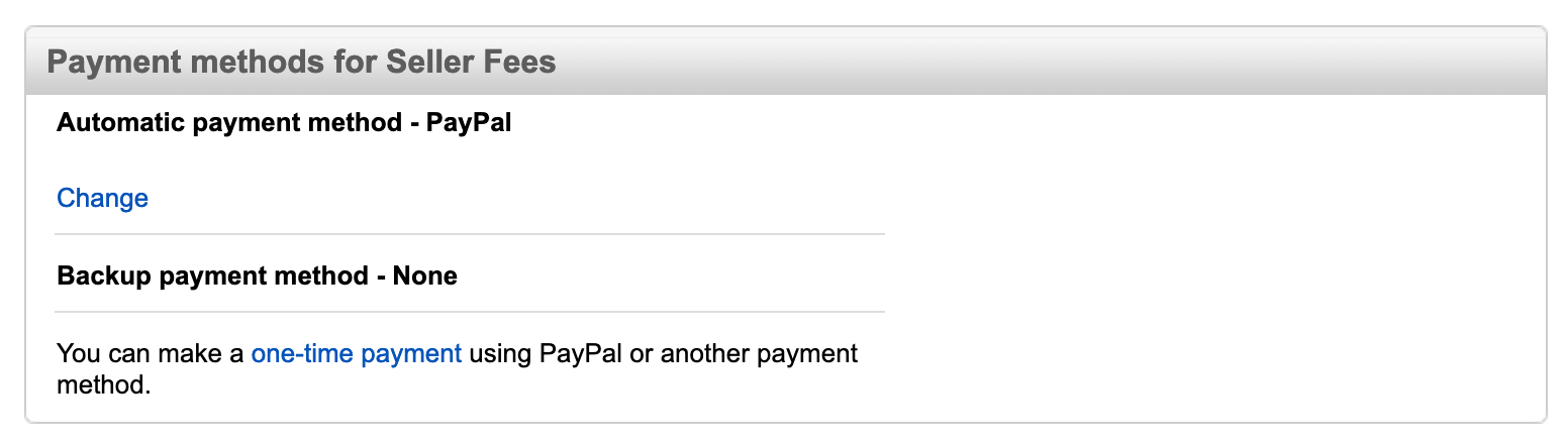 Payment methods for seller fees