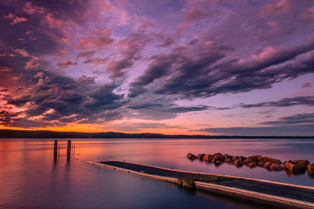 A beautiful sunset over the sea