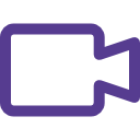 Icon of video camera in purple