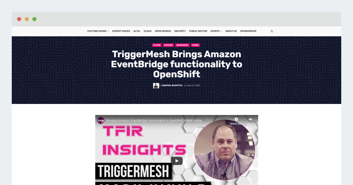 TriggerMesh Brings AWS EventBridge Functionality to OpenShift