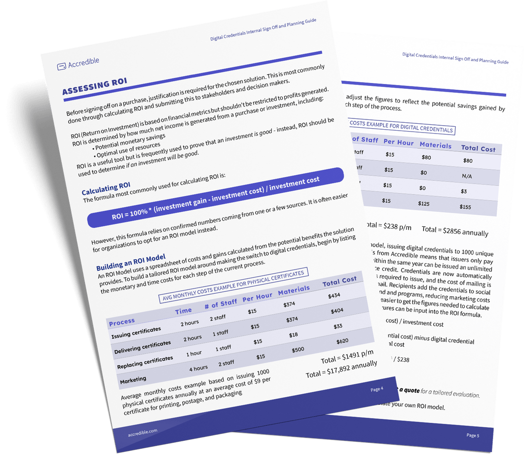 Digital Credentials Internal Sign Off and Planning Guide | Accredible