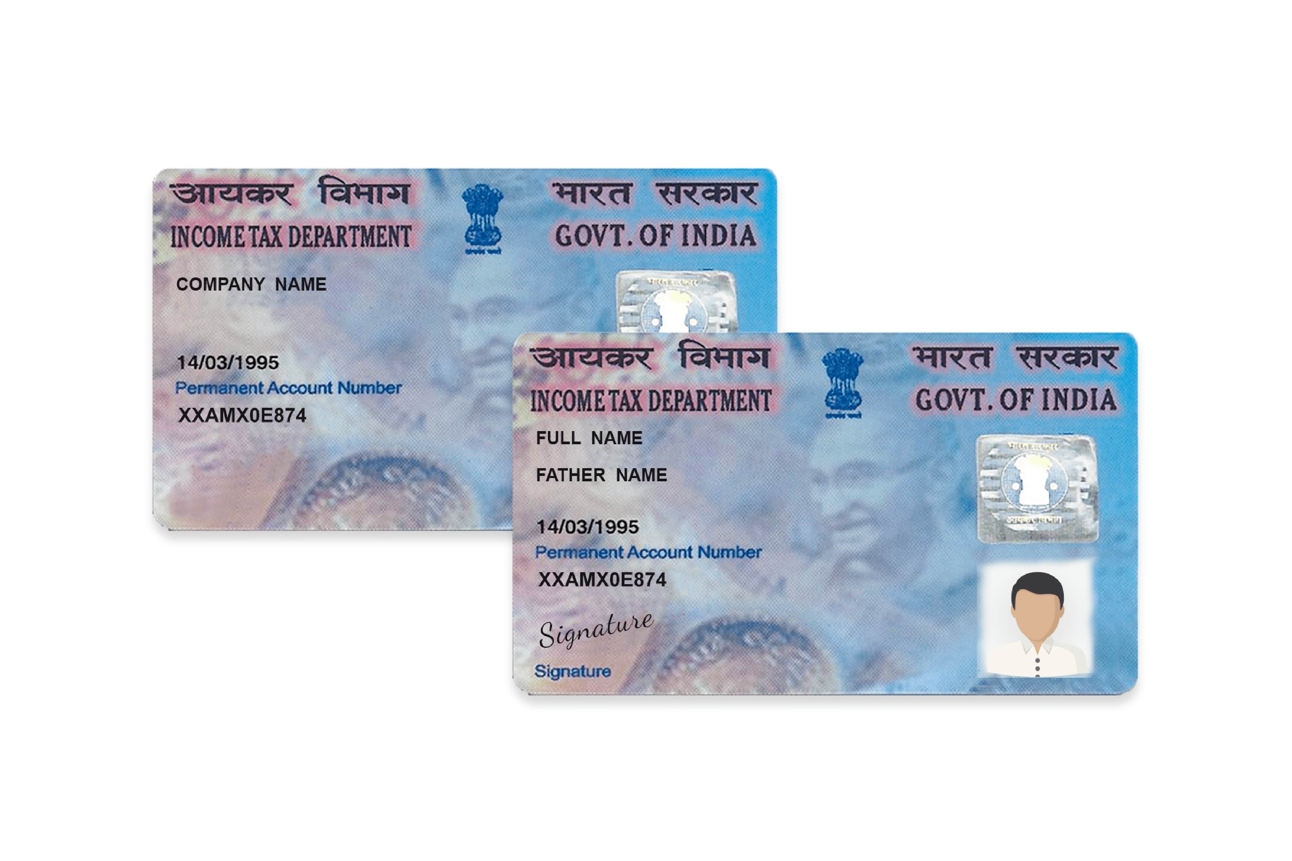 Pan Card Numbers Dataset - Printable Cards