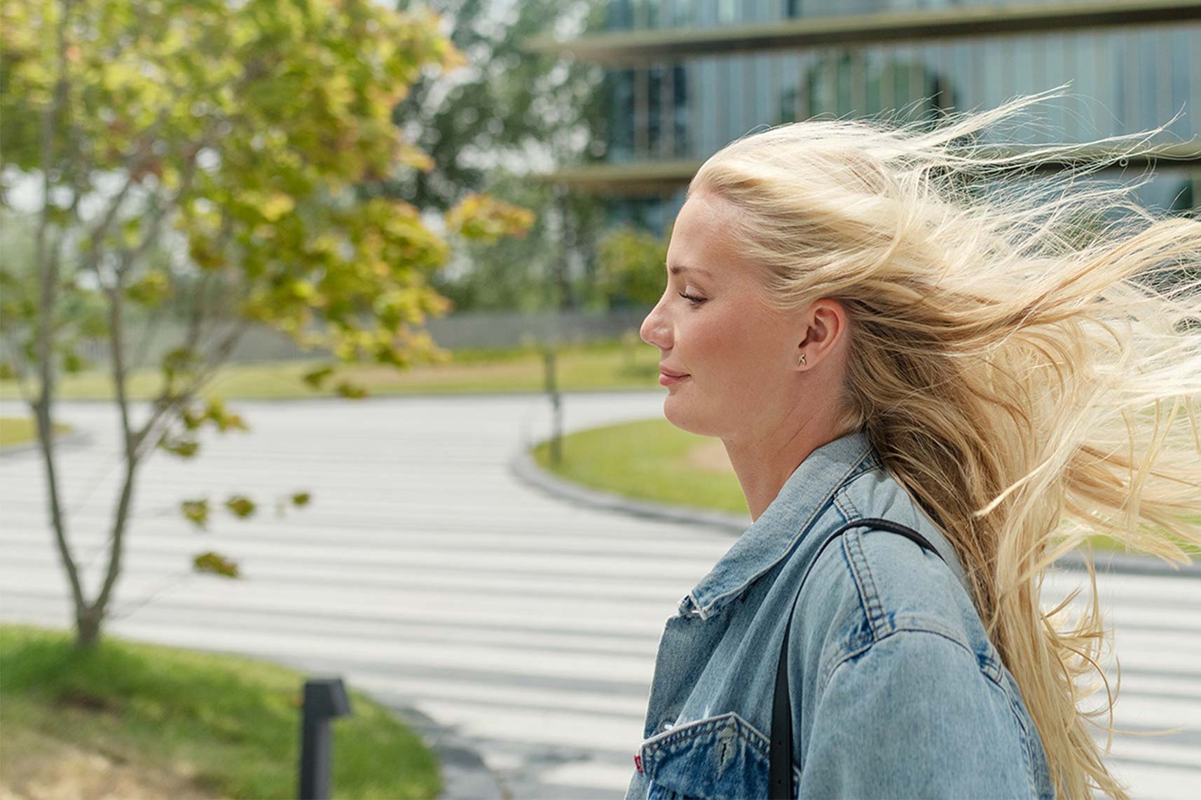 Woman outside of an office