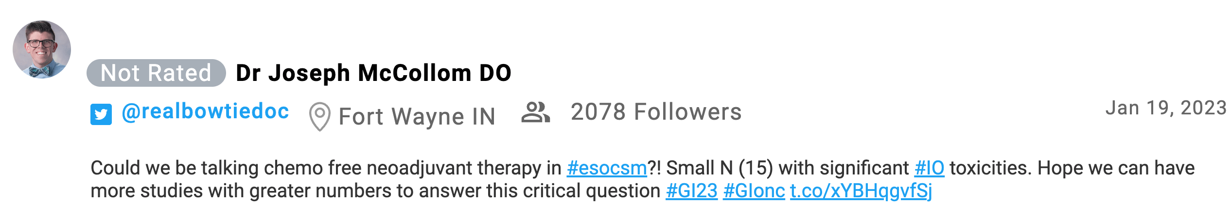 LARVOL Blog | ASCO GI Reaction - INFINITY