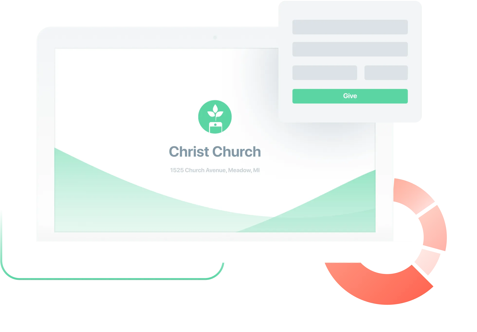 desktop mockup of Tithely App