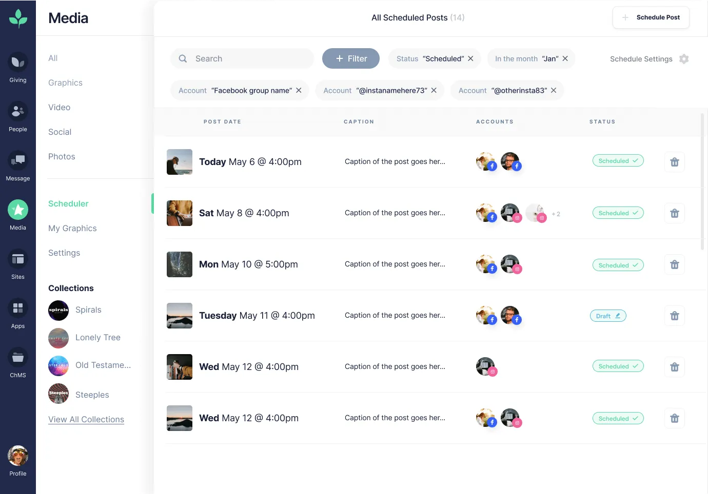 Media Scheduler by Tithely