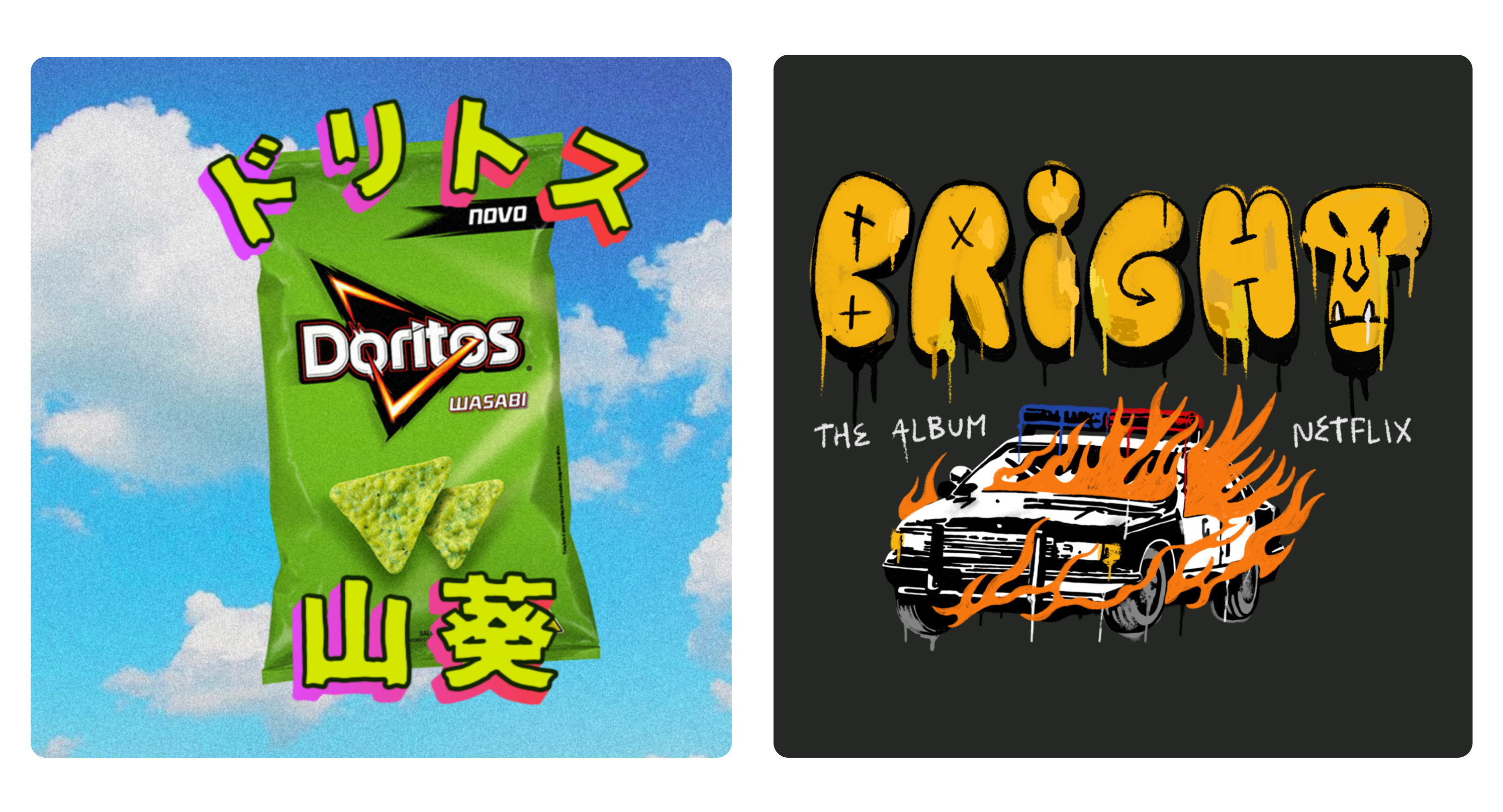 Images of Berje's collaboration with Doritos and Netflix