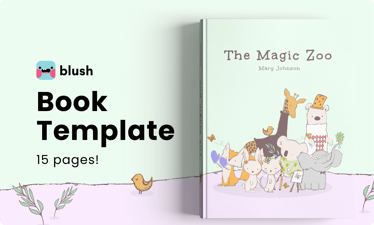 Cover image of the book template from Blush featuring illustrations