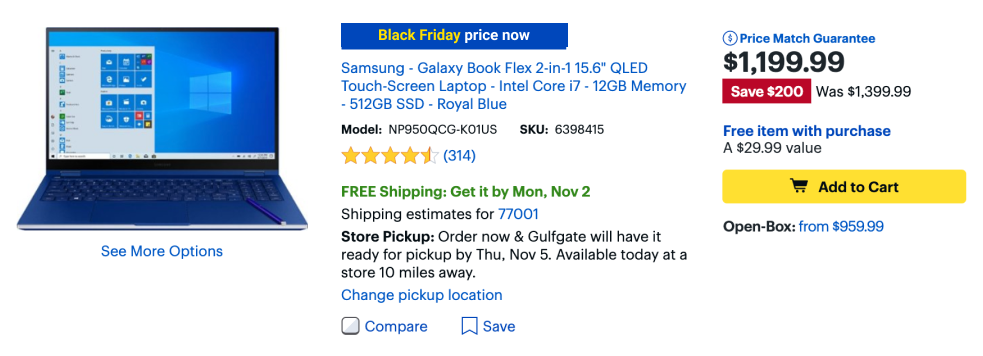 Show Black Friday discounts on details pages
